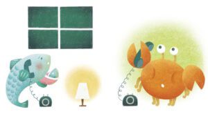 学校図書「小学校道徳1年」「ぱちんぱちんきらり」挿絵